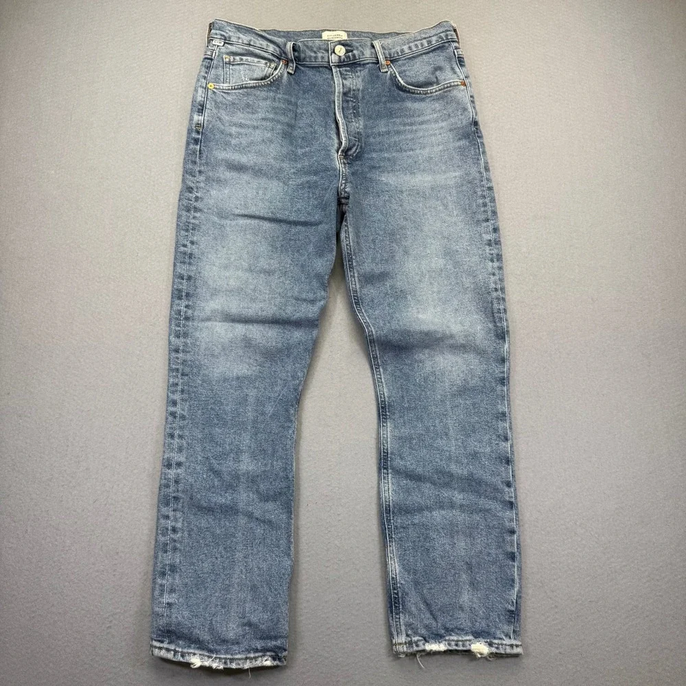 Citizens of Humanity Jolene High Rise Straight Leg Jeans Blue Size 30 Distressed